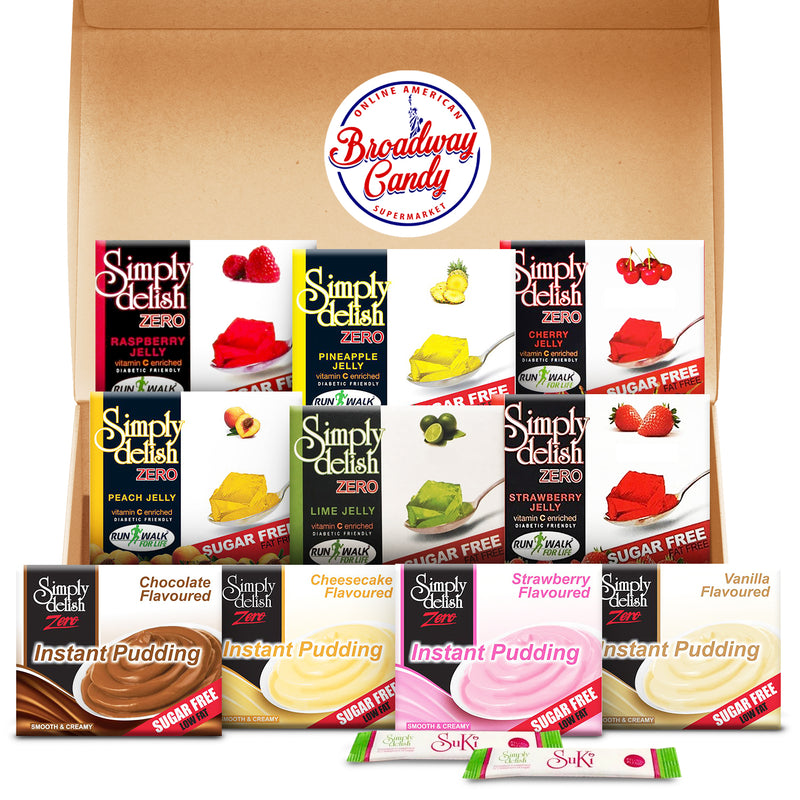 Simply Delish Sugar Free Jelly & Pudding Variety | Pack of 10 by Broadway Candy