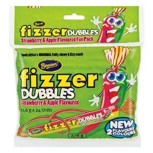Beacon Fizzer Dubbles Strawberry & Apple flavoured chewy & fizzy