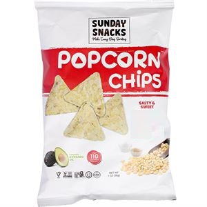 Sunday Snacks Popcorn Chips Sweet & Salty SMALL 28g (1oz) **Exp 18/06**