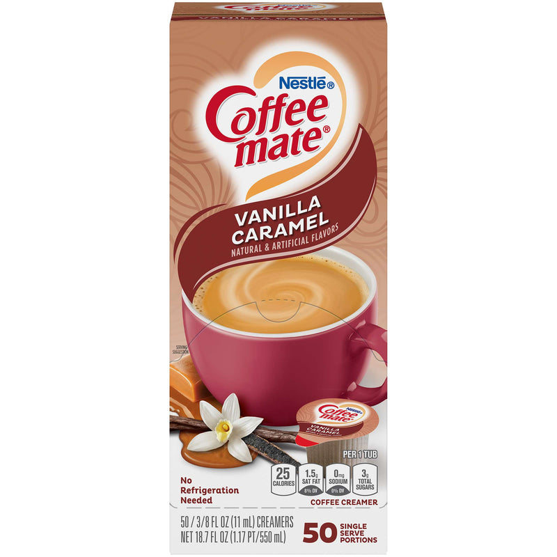 Coffee Mate Liquid Vanilla Caramel Single Serve Creamer  50 x 11ml