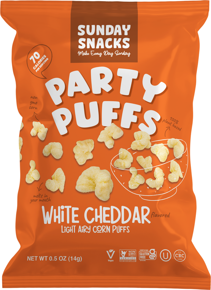Sunday Snacks Party Puffs White Cheddar SMALL 14g (0.5oz)