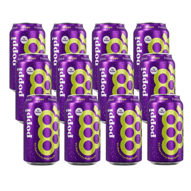 Poppi  Sparkling Prebiotic Soda Grape 355ml