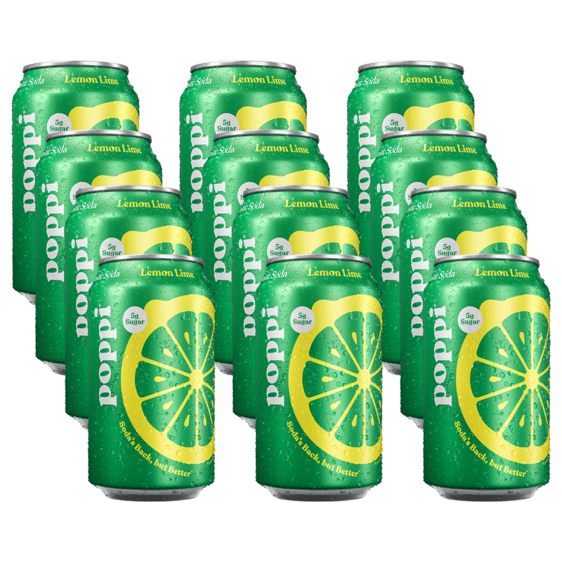 Poppi Sparkling Prebiotic Soda Lemon Lime 355g
