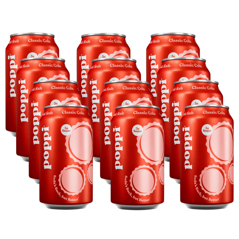 Poppi Sparkling Prebiotic Soda Classic Cola 355g