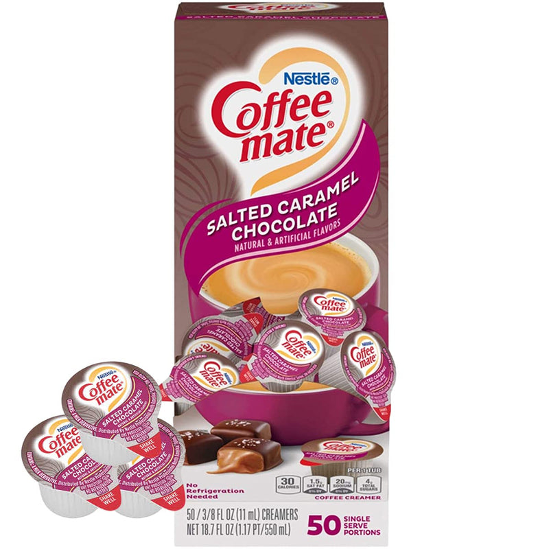 Coffee Mate Liquid Salted Caramel Chocolate Single Serve Creamer 50 x 11ml