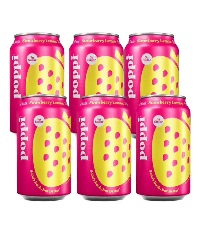 Poppi  Sparkling Prebiotic Soda Straw Lemon 355ml