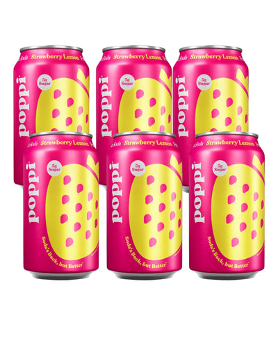 Poppi  Sparkling Prebiotic Soda Straw Lemon 355ml