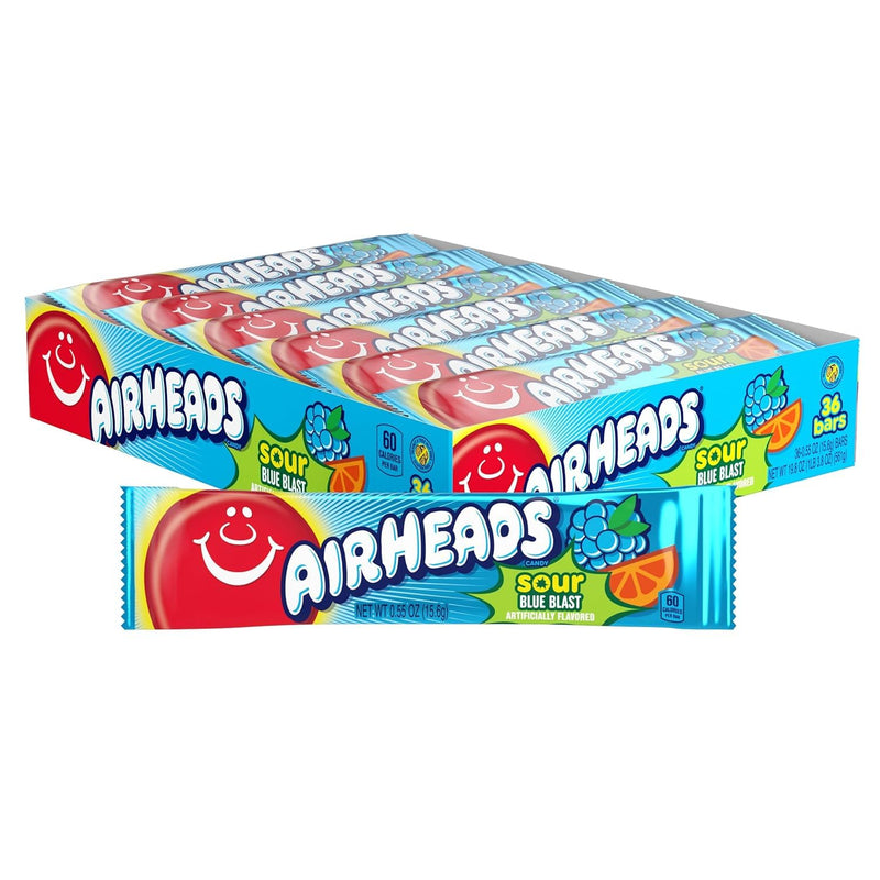 Airheads Pack of 36 x 15.6g Singles Sour Blue Blast