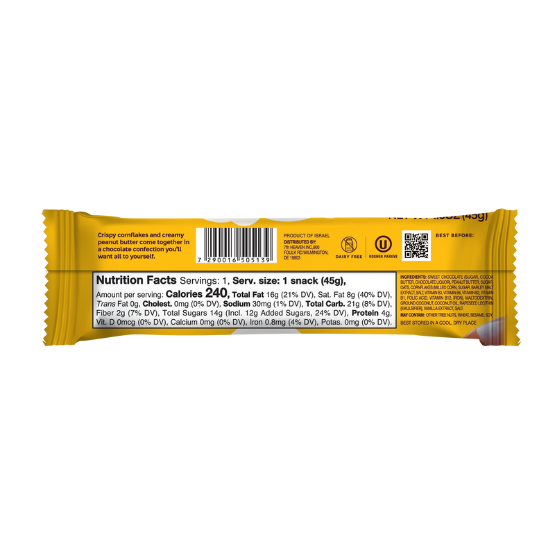 7th Heaven Peanut Butter & Cornflakes Oat Milk Chocolate 45g
