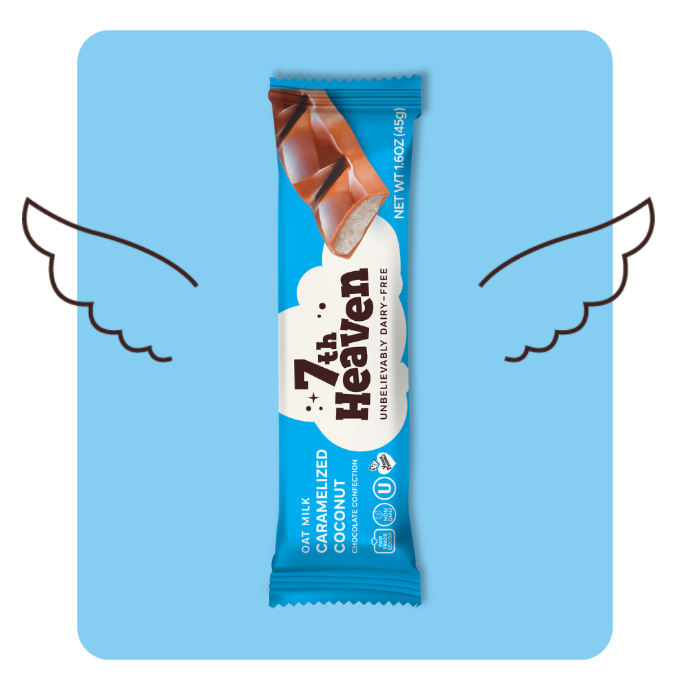 7th Heaven Caramelized Coconut Oat Milk Chocolate 45g – Broadway Candy
