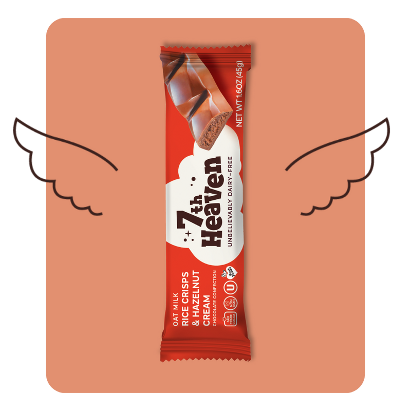 7th Heaven Rice Crisps & Hazelnut Cream Oat Milk Chocolate 45g