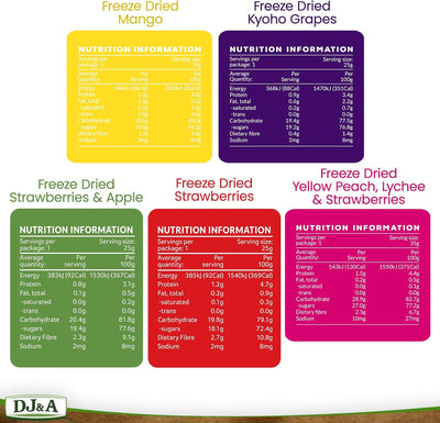 DJ&A Freeze Dried Fruit Variety NEW - Pack of 5