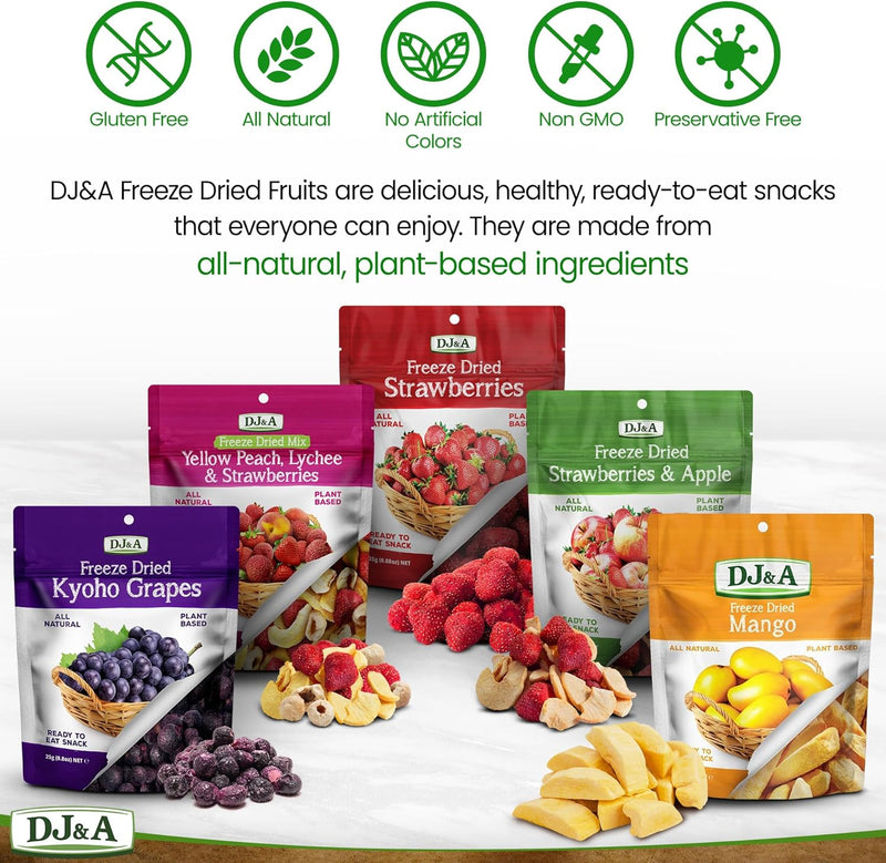 DJ&A Freeze Dried Fruit Variety NEW - Pack of 5