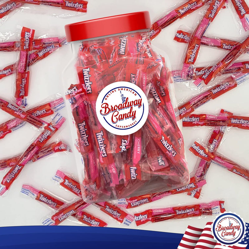 Twizzler Pull n Peel Cherry Jar 750g (Approx. 60 Pieces) by Broadway Candy