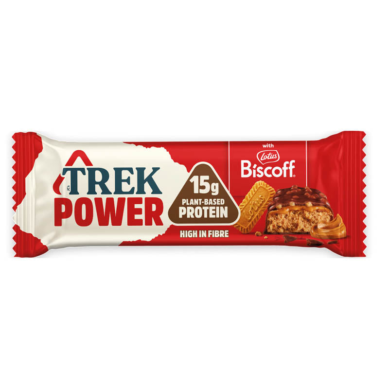 Trek  Power Pack of 12 x 55g  Lotus Biscoff Bar High Protein Low Sugar NK