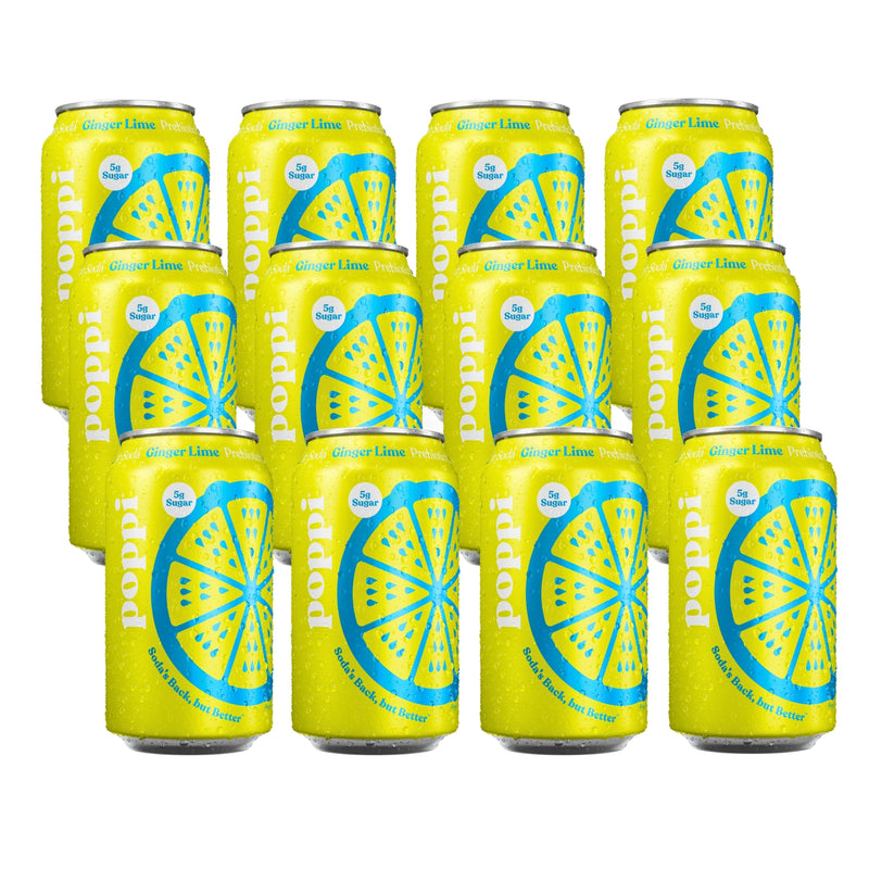 Poppi  Sparkling Prebiotic Soda Lime Ginger 355ml