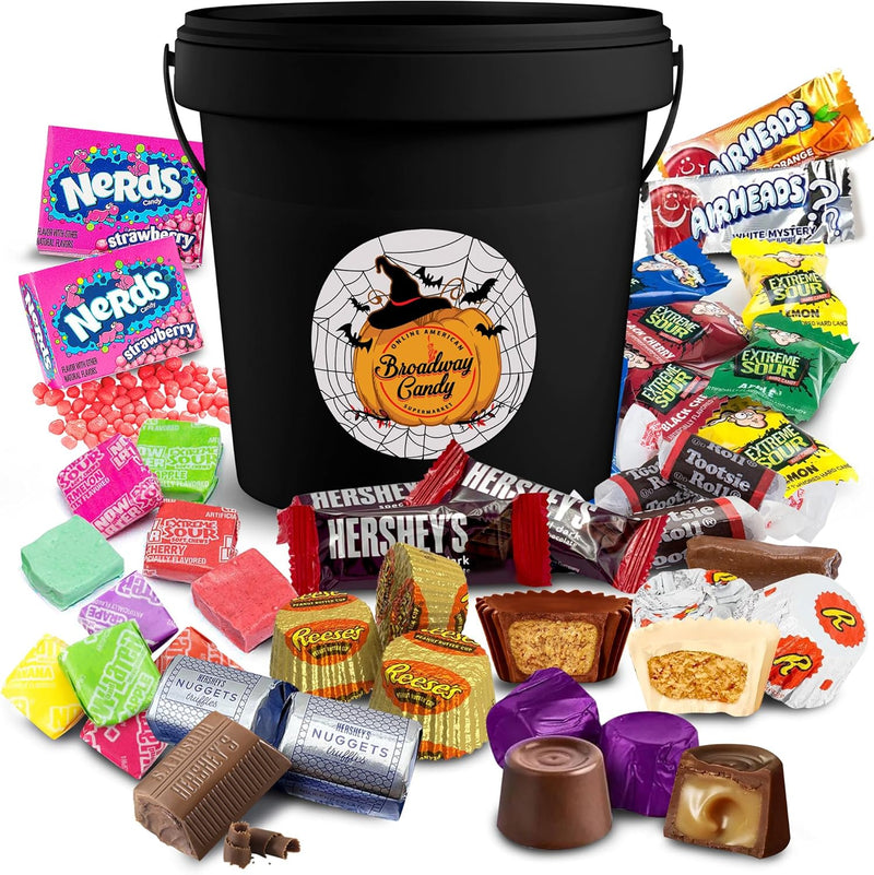 Halloween Candy Bucket Spooky Sweet Mix 500g | Assorted Chocolate and Sweet Collection for Trick-or-Treat by Broadway Candy