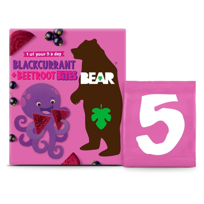 Bear Bites Pack of 4 x 5x18g Fruit & Veg Shapes Blackcurrant & Beetroot
