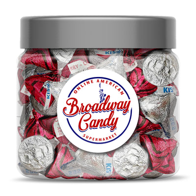 Hershey's Kisses Silver & Cherry Mix Jar 600g (Approx. 120 Pieces) by Broadway Candy