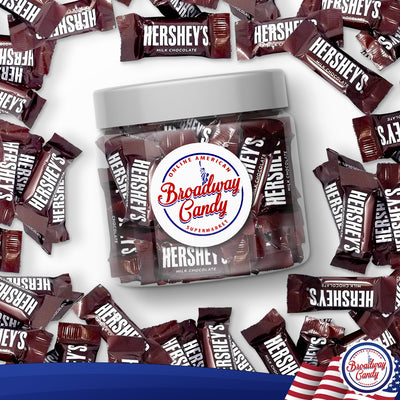 Hershey's Milk Chocolate Mini Bars Jar 350g (Approx. 45 Pieces) by Broadway Candy