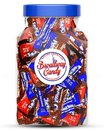 Goldenberg's Milk & Dark Chocolate Peanut Chews Jar 800g (Approx. 80 Pieces) by Broadway Candy