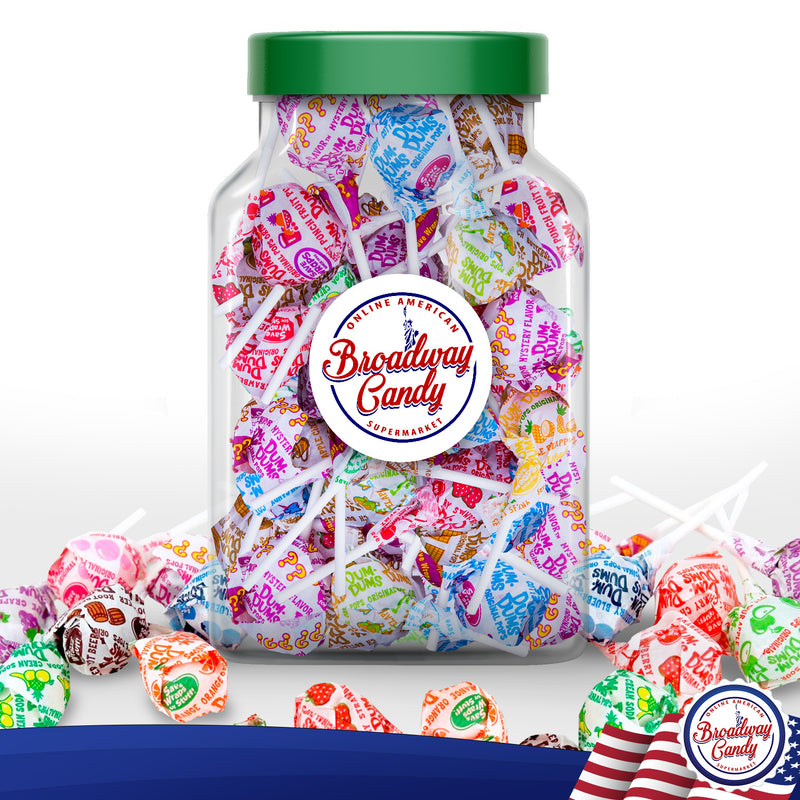 Dum Dums Pops LARGE Original Mix Jar 600g (Approx. 85 Pieces) by Broadway Candy