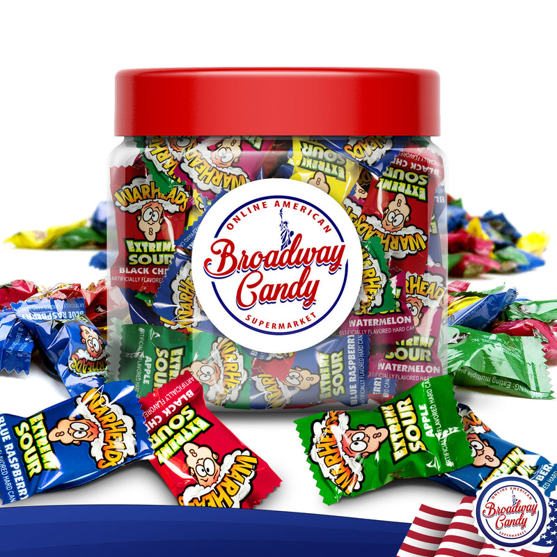 Warheads Extreme Sour Assorted Jar 300g (Approx. 65 Pieces) by Broadway Candy