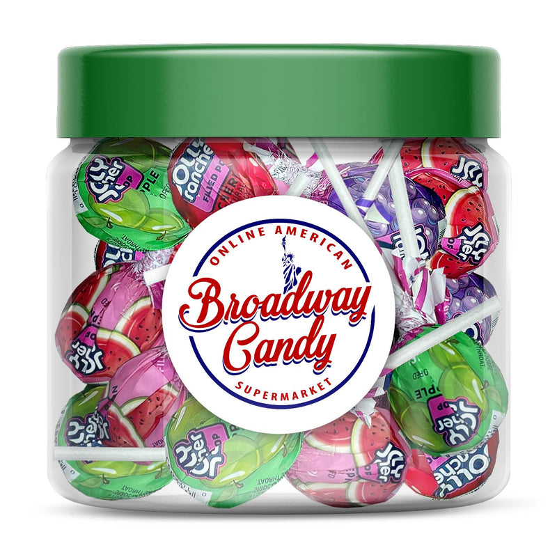 Jolly Rancher Filled Lollipops Changemaker and Original Jar 500g (Approx. 30 Pieces) by Broadway Candy