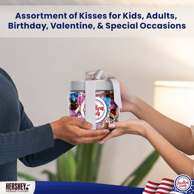 Blissful Kisses Jar 500g - American Sweets Gift Hamper - Assortment of Hershey's Kisses