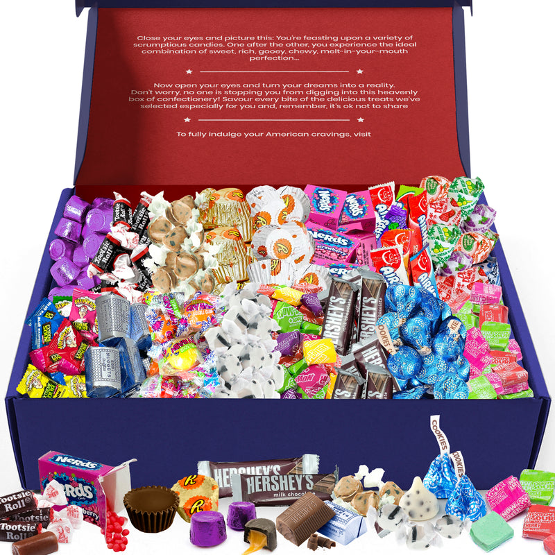Mixed American Mini Candies Gift Box | 90 Piece Assortment | Sweets & Chocolate Hamper by Broadway Candy