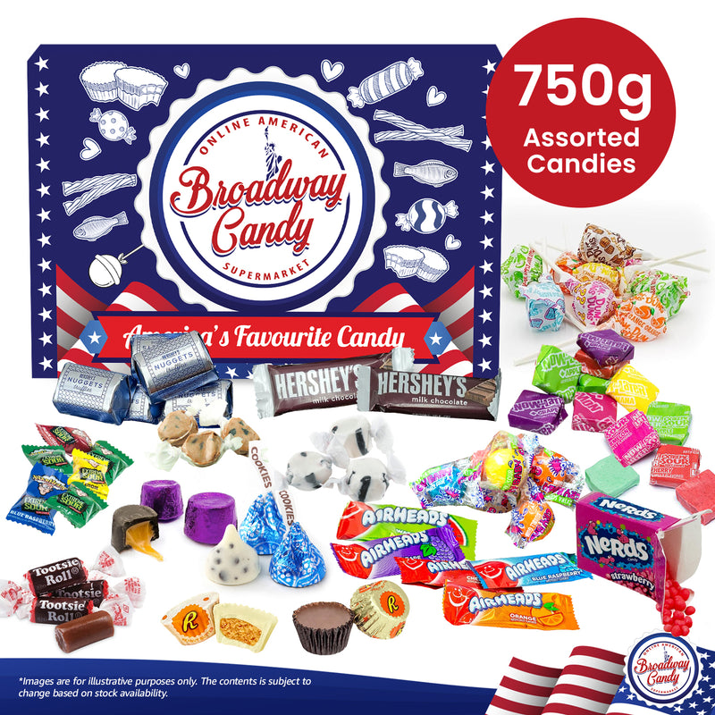 Mixed American Mini Candies Gift Box | 90 Piece Assortment | Sweets & Chocolate Hamper by Broadway Candy