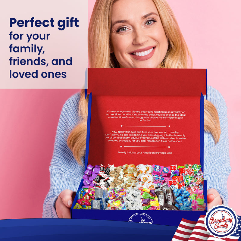 Mixed American Mini Candies Gift Box | 90 Piece Assortment | Sweets & Chocolate Hamper by Broadway Candy