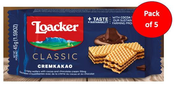 Loacker Pack of 25 x 45g Cremkakao Wafers