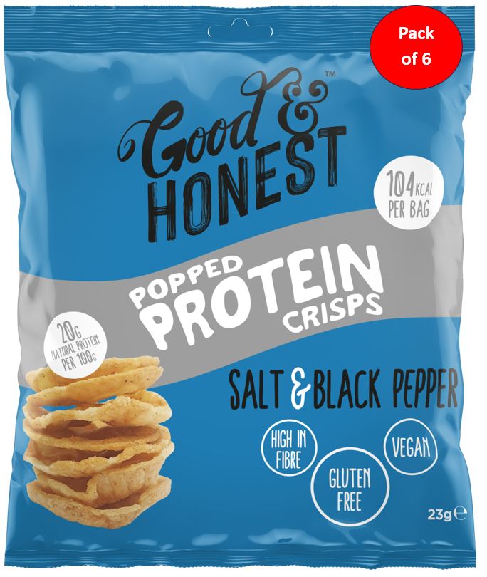 Good & Honest Chips Protein Salt & Black Pepper 23g