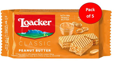 Loacker Pack of 25 x 45g Peanut Butter Wafers