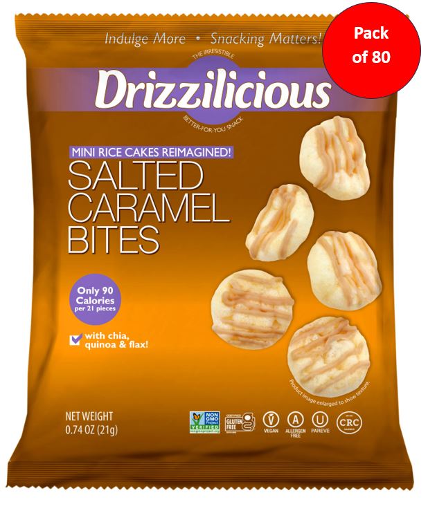 Drizzilicious Salted Caramel Bites - Mini Rice Cakes - 21g