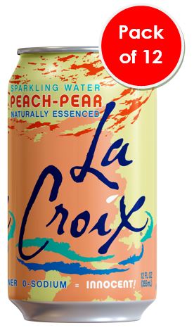 La Croix Sparkling Peach Pear 355ml (12oz)