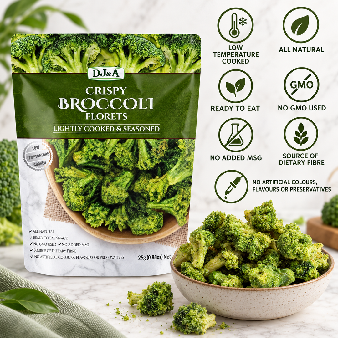 DJ&A Broccoli Florets 25g | Crunchy Plant-Based Veggie Snack