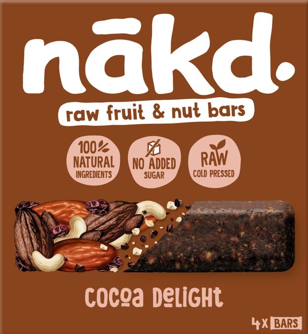 Nakd Pack of 12 x 4 x 35g Bars MULTIPACK Cocoa Delight