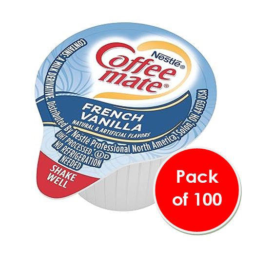 Coffee Mate Liquid French Vanilla Single Serve Creamer 100 x 11ml **EXP 30/06**