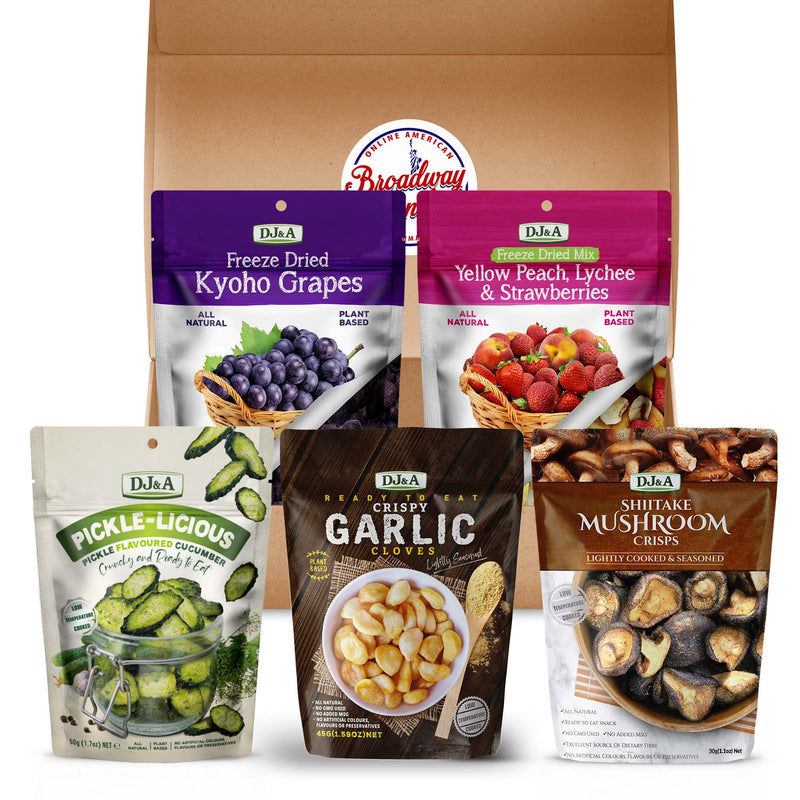 DJ & A Freeze Dried Fruit & Veggie Crisps Variety Mix | Pack of 5 by Broadway Candy
