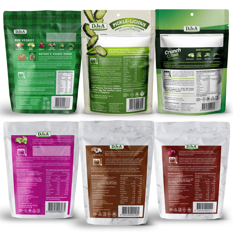 DJ&A Savory Snack Variety Pack of 6
