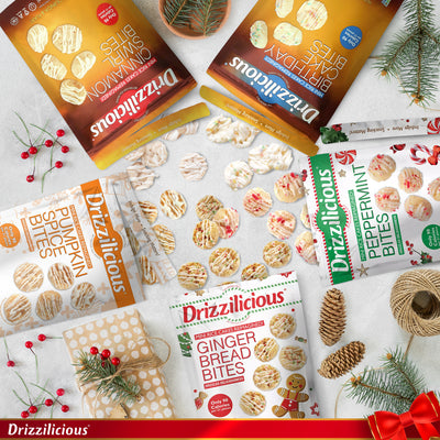 Drizzilicious Mini Rice Cakes Bites Seasonal Variety | Pack of 5 **Some Flavours Expire in June 2025**