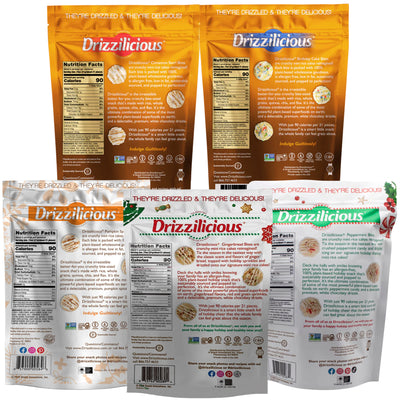 Drizzilicious Mini Rice Cakes Bites Seasonal Variety | Pack of 5 **Some Flavours Expire in June 2025**