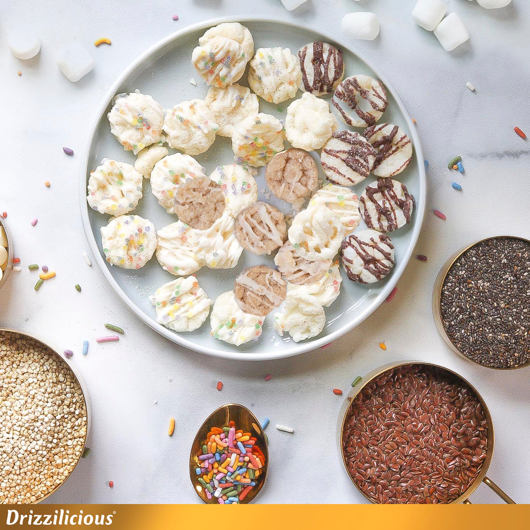 Drizzilicious Mini Rice Cake Bites Variety | 113g Bags | Pack of 5 by ...