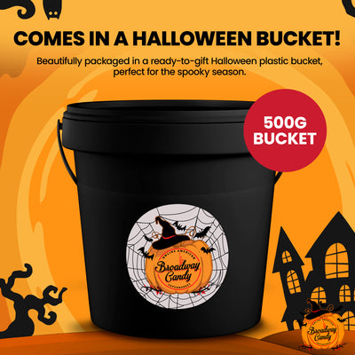 Halloween Candy Bucket Spooky Sweet Mix 500g | Assorted Chocolate and Sweet Collection for Trick-or-Treat by Broadway Candy