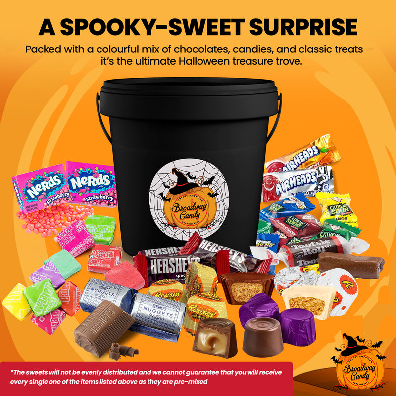 Halloween Candy Bucket Spooky Sweet Mix 500g | Assorted Chocolate and Sweet Collection for Trick-or-Treat by Broadway Candy