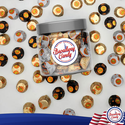 Reese's Mini Cups Assortment - Individually Wrapped - White, Milk & Dark Chocolate | Broadway Candy Confectionery Jar 500g | Approximately 50 Pieces