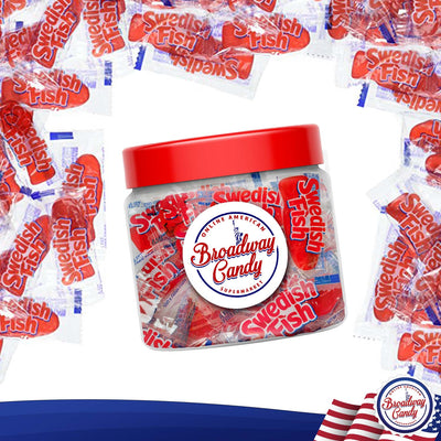 Swedish Fish Individually Wrapped Candies Jar 300g (Approx. 45 Pieces) by Broadway Candy