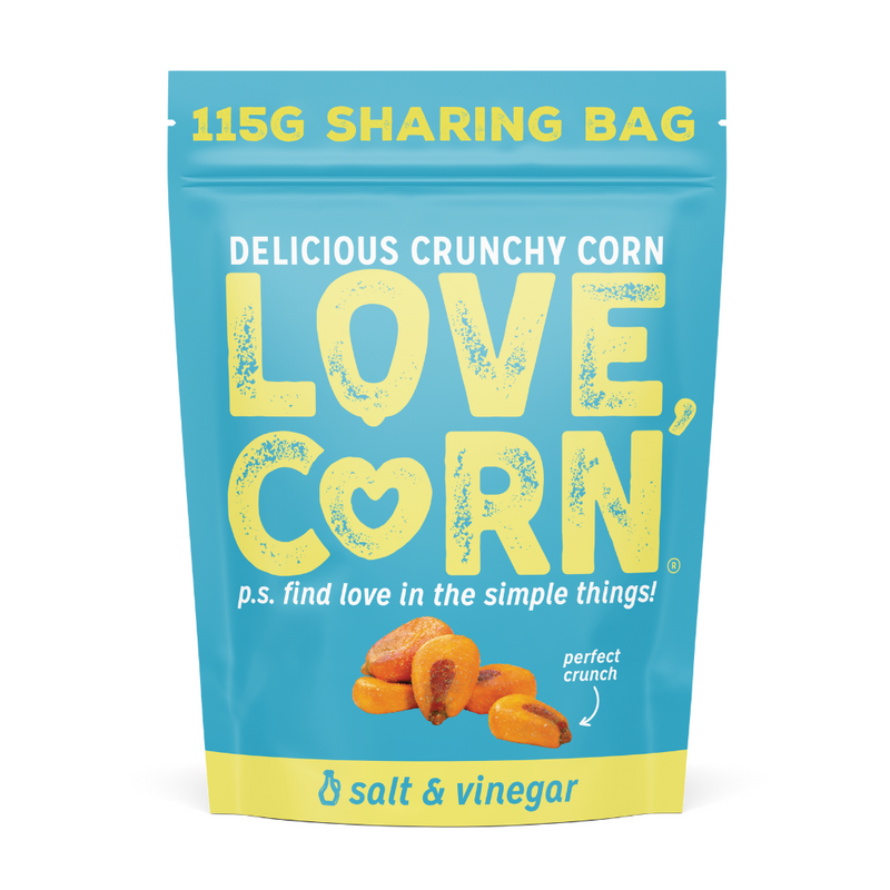 Love Corn Pack of 6 x 115g LARGE Salt & Vinegar